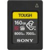 Offering both strength and speed, the Sony 160GB CFexpress Type A TOUGH Memory Card provides fast read speeds up to 800 MB/s along with write speeds up to 700 MB/s. This quick